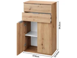 Kommode mit 2 Schubkästen und 2 Türen