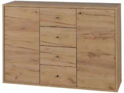Kommode mit 2 Türen und 4 Schubladen Verona Eiche Wotan