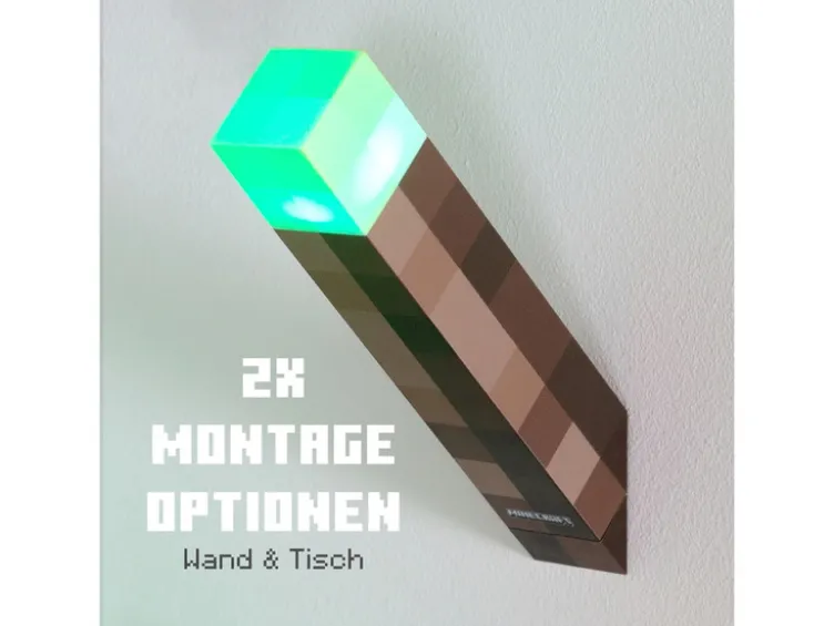 LED Tischlampe / Fackel, mit Wandhalterung