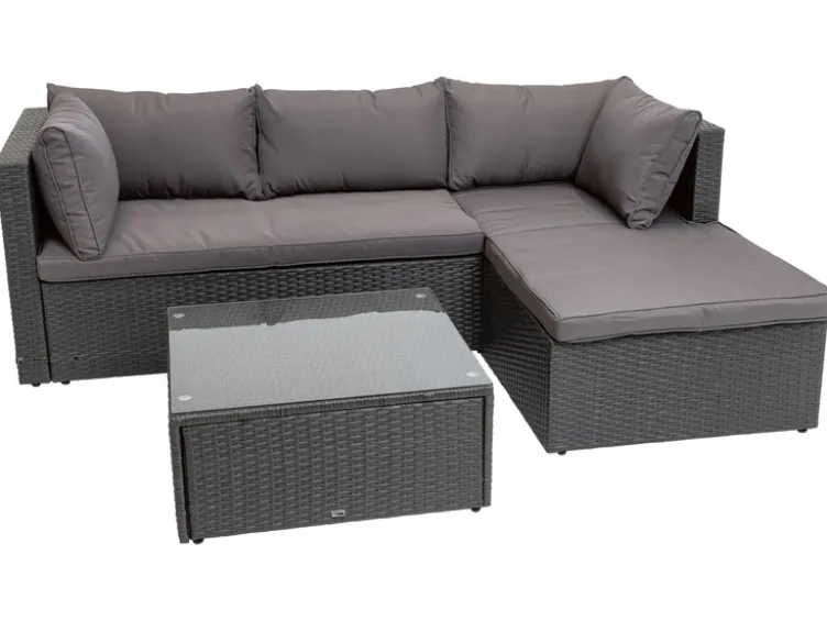 Loungeecke mit Tisch, grau