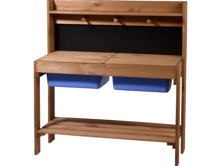 Matschküche für Kinder, aus Holz, mit Kreidetafel