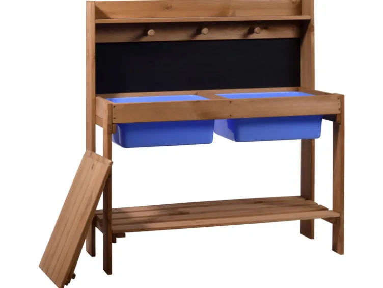 Matschküche für Kinder, aus Holz, mit Kreidetafel