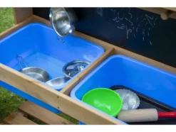 Matschküche für Kinder, aus Holz, mit Kreidetafel