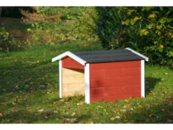 Mährobotergarage, Holz, rot, L 76 x B 68 x H 52 cm