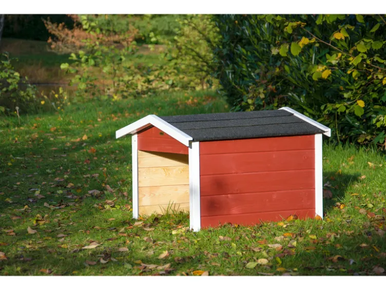 Mährobotergarage, Holz, rot, L 76 x B 68 x H 52 cm