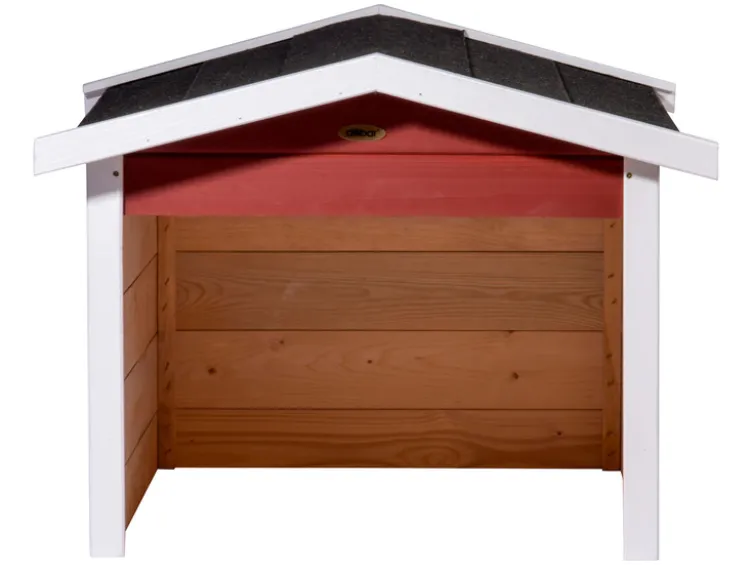 Mährobotergarage, Holz, rot, L 76 x B 68 x H 52 cm