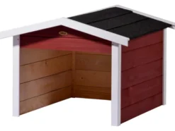 Mährobotergarage, Holz, rot, L 76 x B 68 x H 52 cm