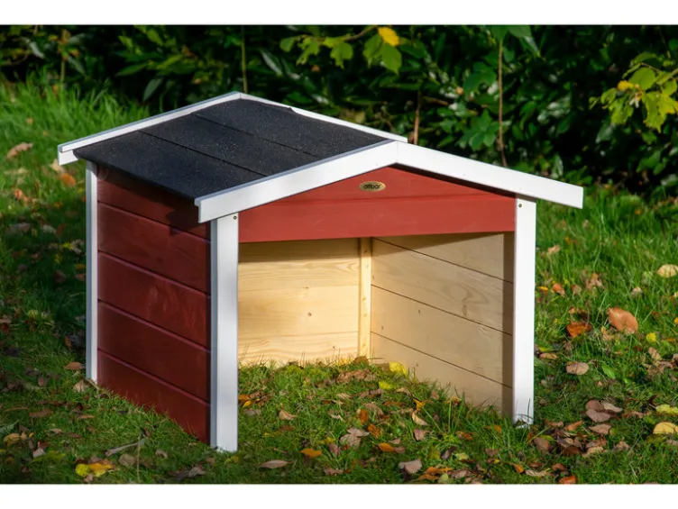 Mährobotergarage, Holz, rot, L 76 x B 68 x H 52 cm