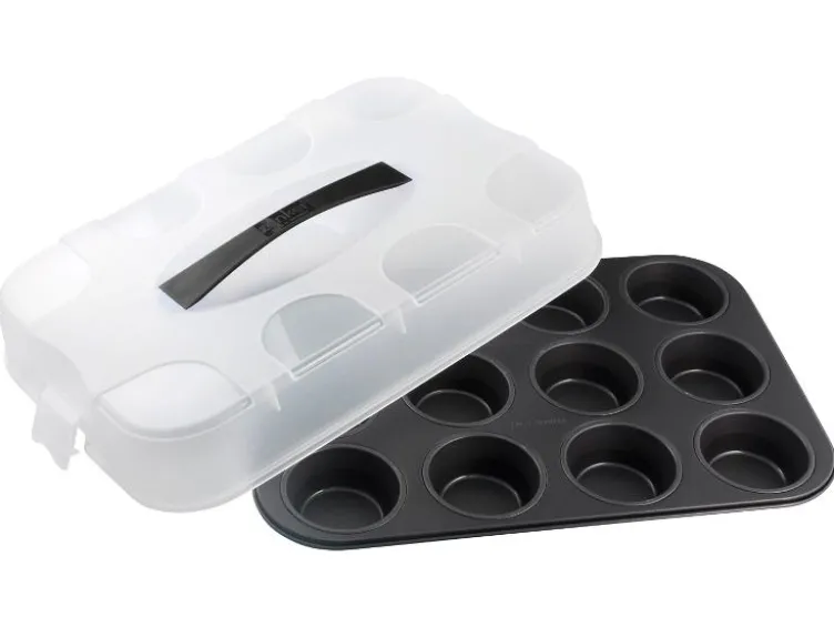 Muffinblech / Dessertform, mit Transporthaube