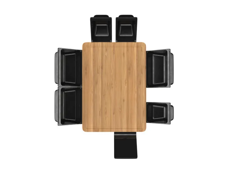 Multifunktionales Bambus Schneidebrett, mit Smartphone-/Tablet-Halter