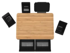 Multifunktionales Bambus Schneidebrett, mit Smartphone-/Tablet-Halter