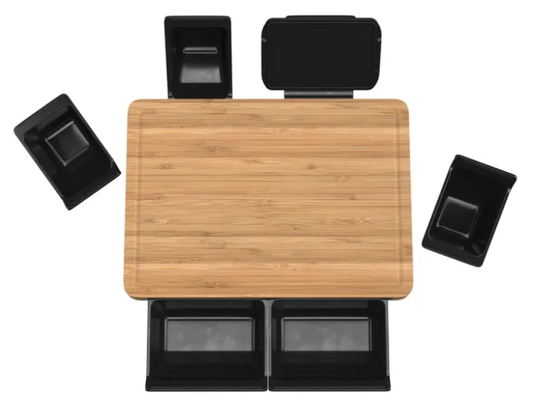 Multifunktionales Bambus Schneidebrett, mit Smartphone-/Tablet-Halter