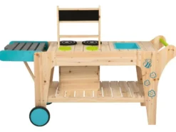 Outdoor Matschküche auf Rädern, aus Echtholz