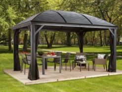 Pavillon Moreno 10x14, galv. Stahl