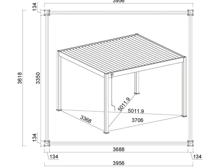 Pavillon »Superior«, aus Aluminium