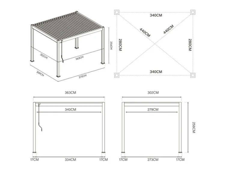 Pavillon »Trumpf«, mit verschließbaren Stahl-Lamellen