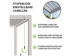 Pavillon »Trumpf«, mit verschließbaren Stahl-Lamellen