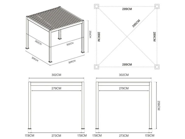 Pavillon »Trumpf«, mit verschließbaren Stahl-Lamellen