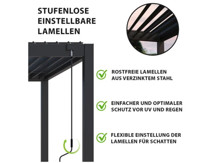 Pavillon »Trumpf«, mit verschließbaren Stahl-Lamellen
