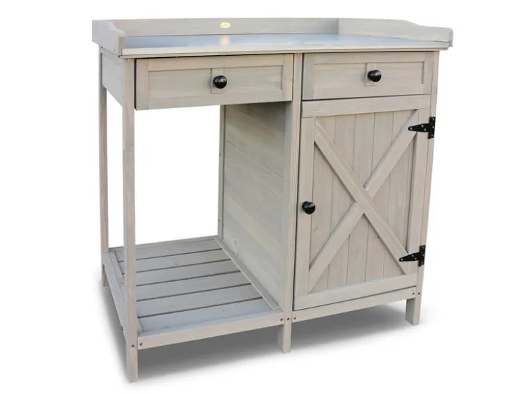 Pflanztisch Unterschrank, 98 x 48 x 95 cm, grau