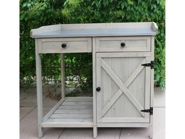 Pflanztisch Unterschrank, 98 x 48 x 95 cm, grau