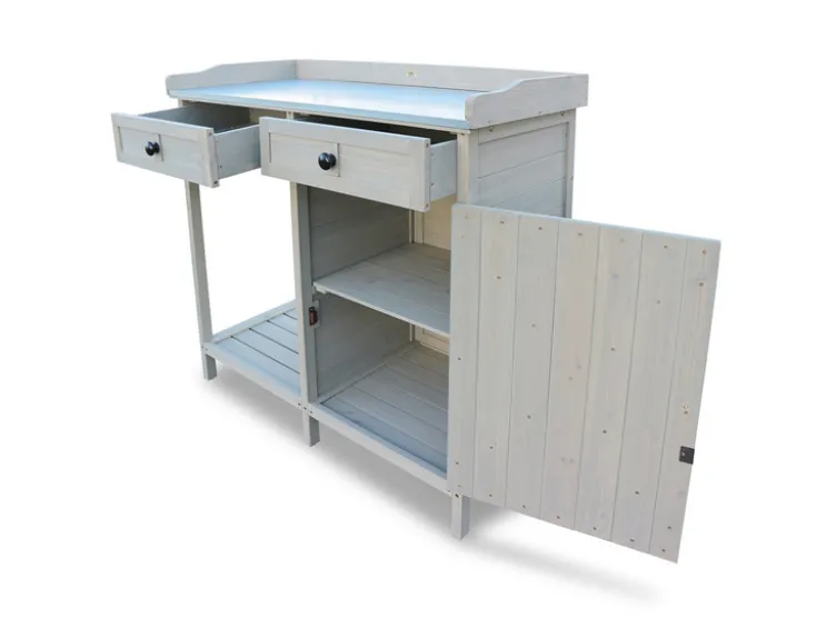 Pflanztisch Unterschrank, 98 x 48 x 95 cm, grau