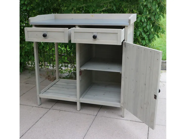 Pflanztisch Unterschrank, 98 x 48 x 95 cm, grau