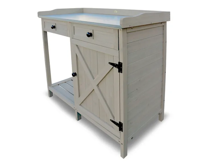 Pflanztisch Unterschrank, 98 x 48 x 95 cm, grau
