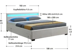 Polsterbett »Lyon« mit LED-Beleuchtung
