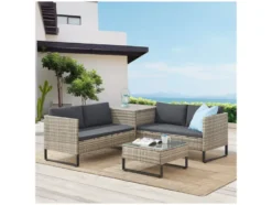 Polyrattan Lounge »Santorini«, 4-tlg.