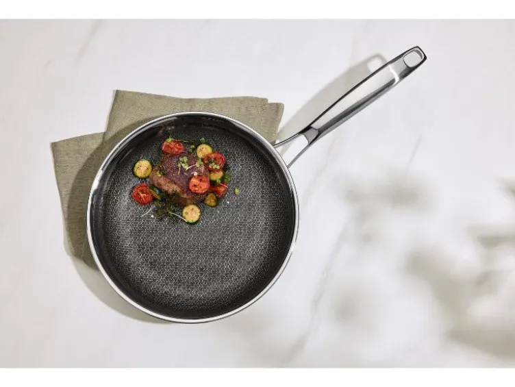 Premium-Edelstahlpfanne mit Wabenstruktur, Ø 24 cm