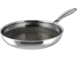 Premium-Edelstahlpfannen-Set, 2-teilig: Ø 24 cm & Ø 28 cm mit Wabenstruktur