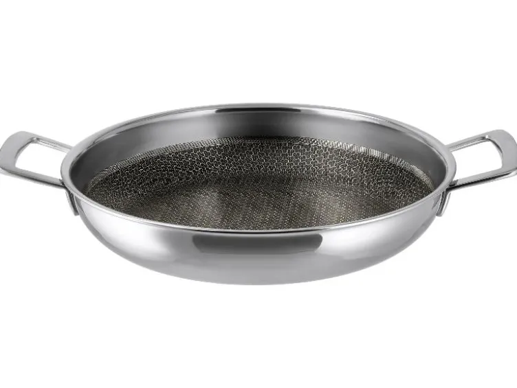 Premium-Edelstahl-Servierpfanne mit Wabenstruktur, Ø 28 cm