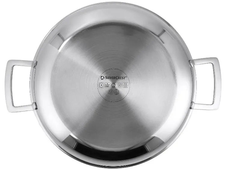Premium-Edelstahl-Servierpfanne mit Wabenstruktur, Ø 28 cm