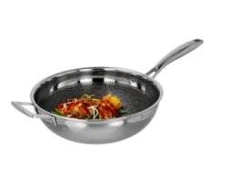Premium-Edelstahl-Wok mit Wabenstruktur, Ø 28 cm