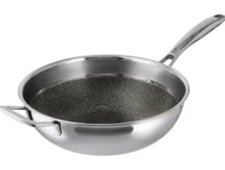 Premium-Edelstahl-Wok mit Wabenstruktur, Ø 28 cm