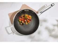 Premium-Edelstahl-Wok mit Wabenstruktur, Ø 28 cm