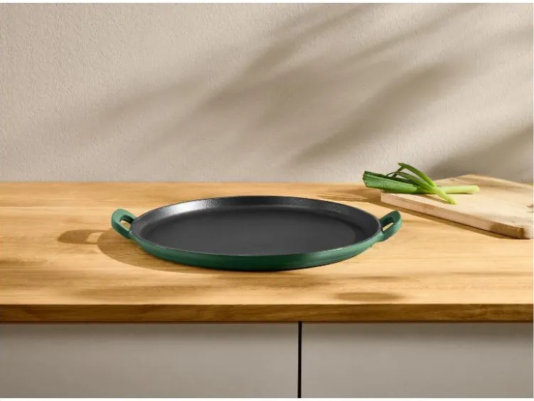 Premium-Gusseisenpizzaplatte Ø 31 cm Premium-Gusseisengrillplatte L 36,0 x B 26,0 cm