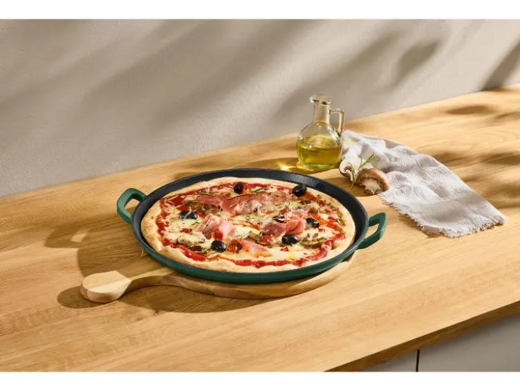 Premium-Gusseisenpizzaplatte Ø 31 cm Premium-Gusseisengrillplatte L 36,0 x B 26,0 cm