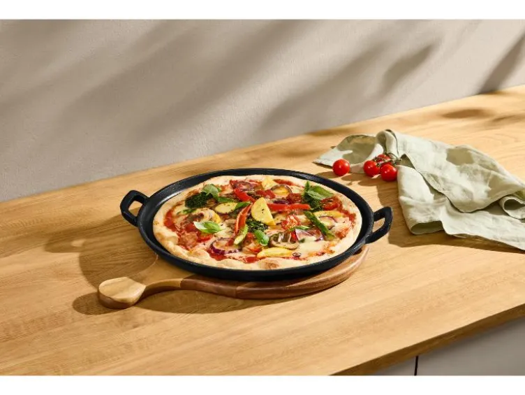 Premium-Gusseisenpizzaplatte Ø 31 cm Premium-Gusseisengrillplatte L 36,0 x B 26,0 cm