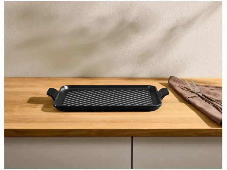 Premium-Gusseisenpizzaplatte Ø 31 cm Premium-Gusseisengrillplatte L 36,0 x B 26,0 cm
