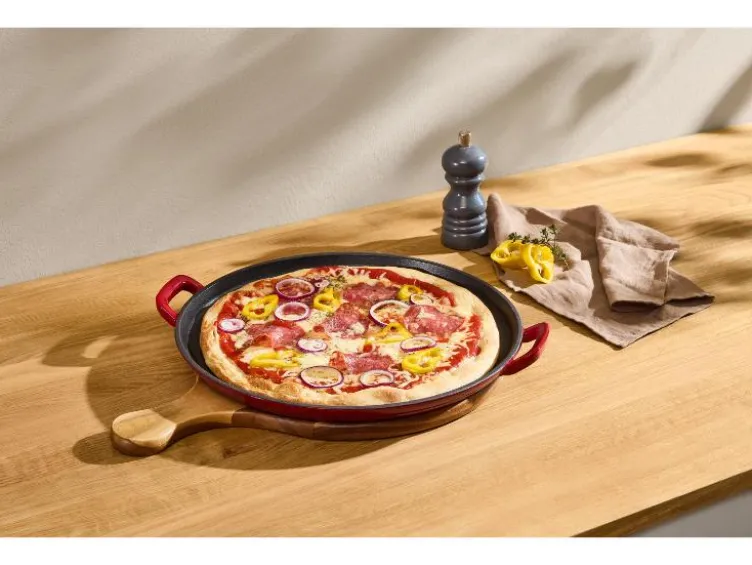 Premium-Gusseisenpizzaplatte Ø 31 cm Premium-Gusseisengrillplatte L 36,0 x B 26,0 cm