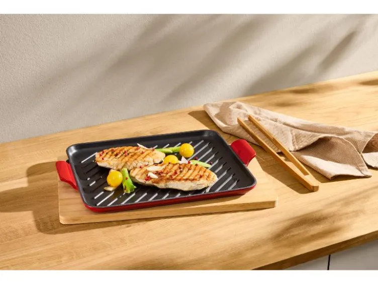 Premium-Gusseisenpizzaplatte Ø 31 cm Premium-Gusseisengrillplatte L 36,0 x B 26,0 cm