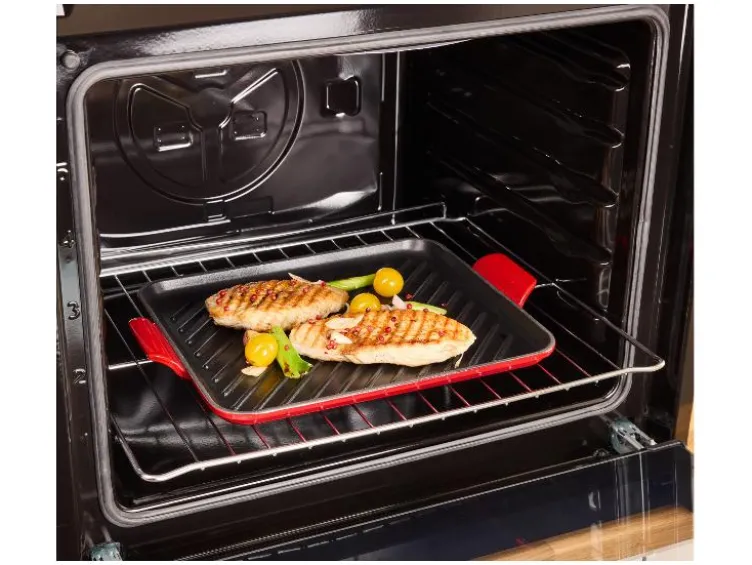 Premium-Gusseisenpizzaplatte Ø 31 cm Premium-Gusseisengrillplatte L 36,0 x B 26,0 cm