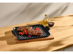 Premium-Gusseisenpizzaplatte Ø 31 cm Premium-Gusseisengrillplatte L 36,0 x B 26,0 cm