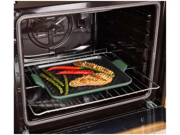 Premium-Gusseisenpizzaplatte Ø 31 cm Premium-Gusseisengrillplatte L 36,0 x B 26,0 cm
