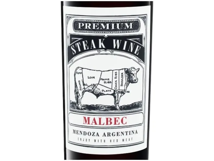 Premium Steak Wine Malbec Mendoza Argentinien trocken, Rotwein 2023