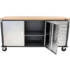 ProLine Werkbank mit Rollen, L 195 X B 51 X H 95 cm, 320kg Belastung, FSC 100%, Buche
