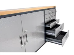 ProLine Werkbank mit Rollen, L 195 X B 51 X H 95 cm, 320kg Belastung, FSC 100%, Buche