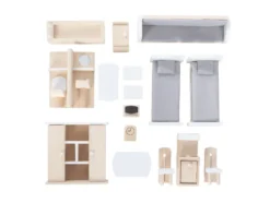 Puppenhaus, inkl. Möbel und Puppen